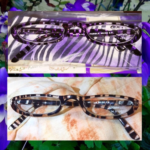 Vintage Elegant Half Moon Reading Glasses + Case - Picture 2 of 6